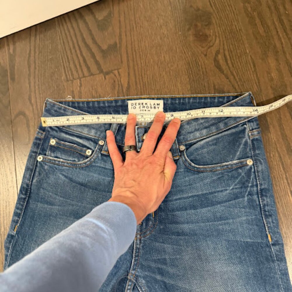 Derek Lam 10 Crosby Gia Mid-Rise Cropped Flare Jeans - Picture 5 of 9